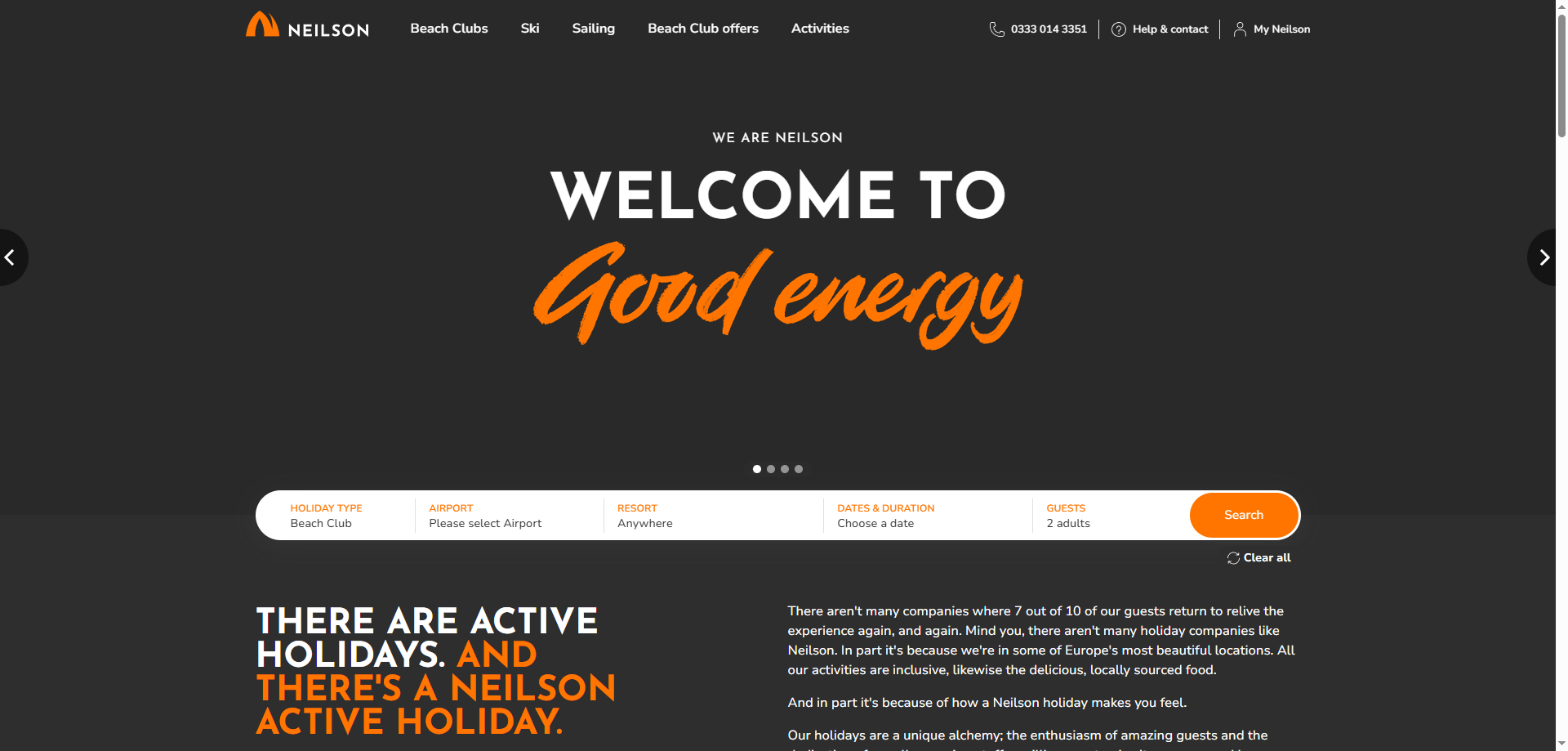 Screenshor of Neilson website homepage